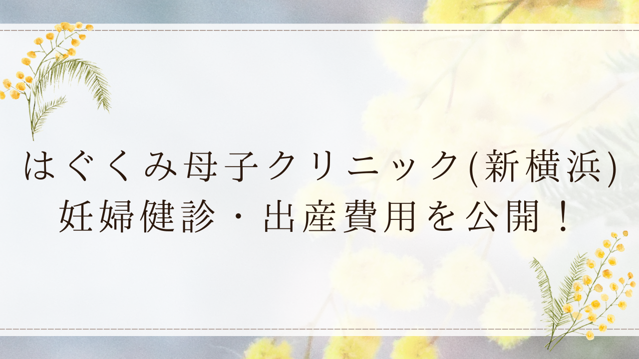 【費用総額・無痛】はぐくみ母子クリニック（新横浜）での健診・出産費用を公開！
